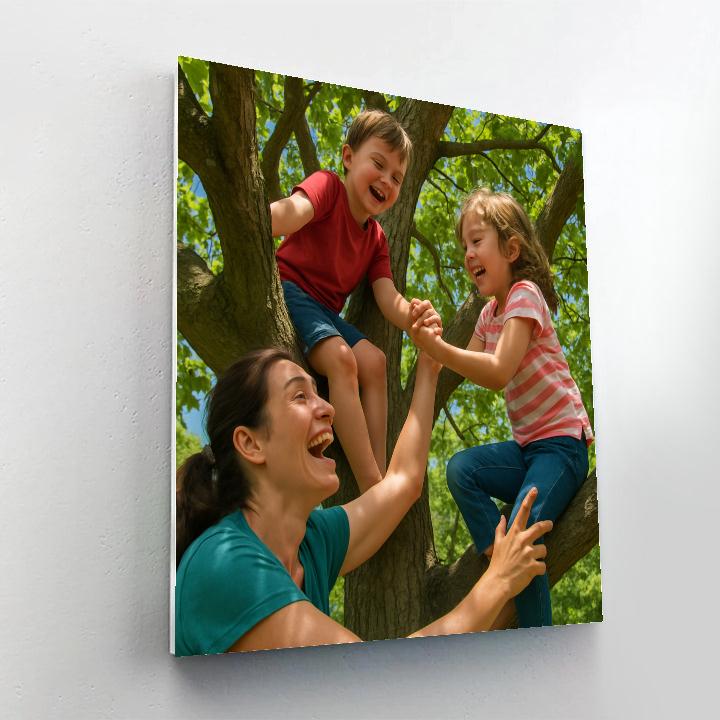 Sibling And Mother Tree Climb Numbered painting kits