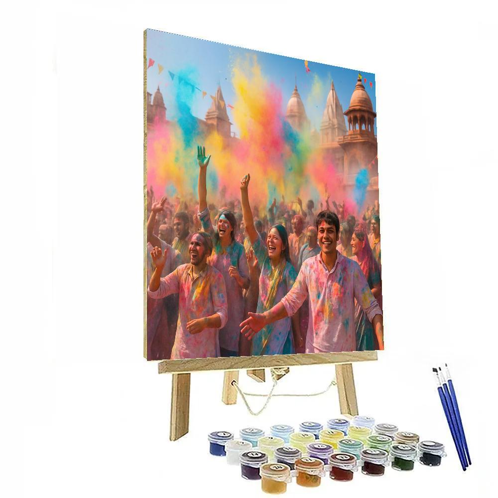 Holi Festival Colors In Vrindavan Paint by numbers art