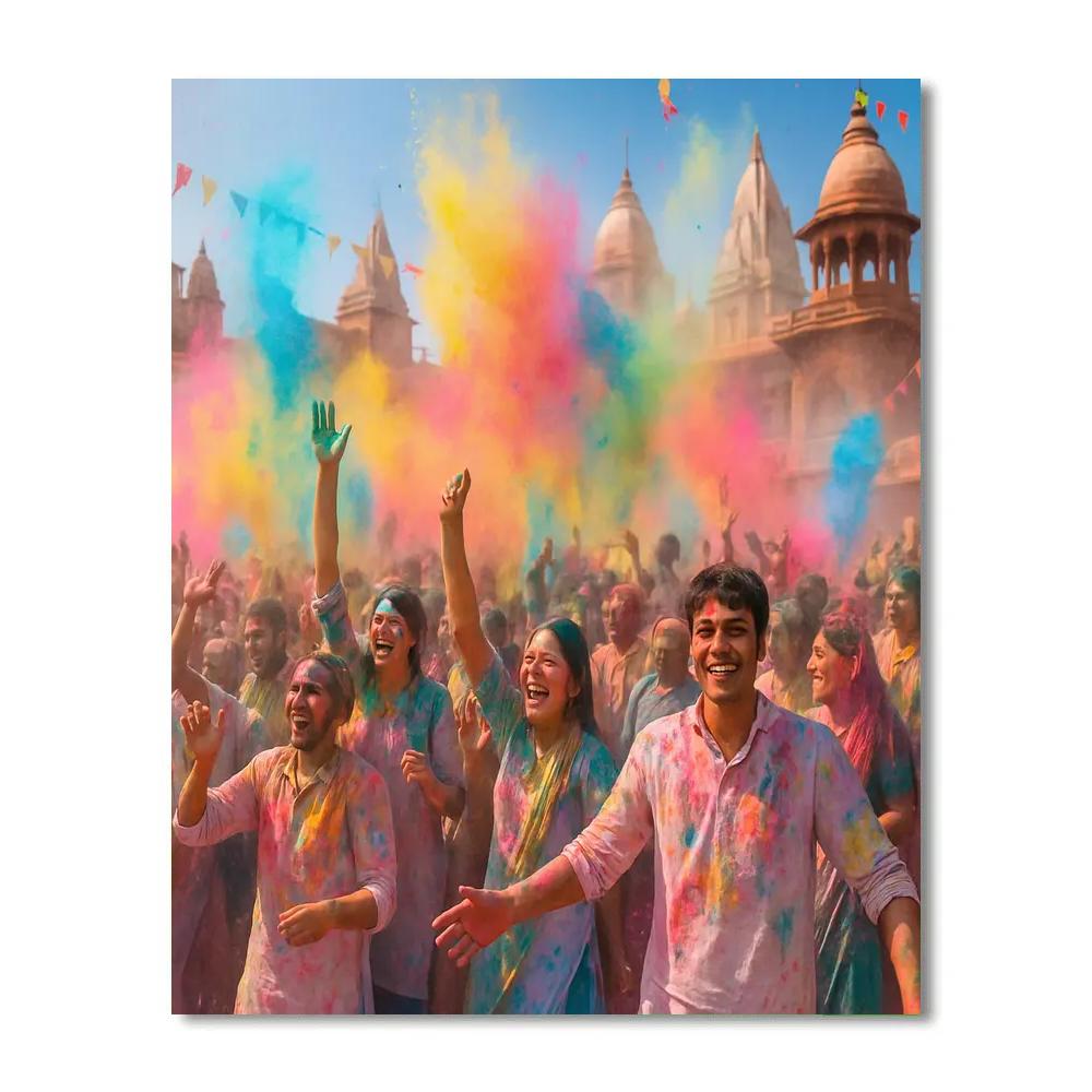 Holi Festival Colors In Vrindavan Paint by numbers art