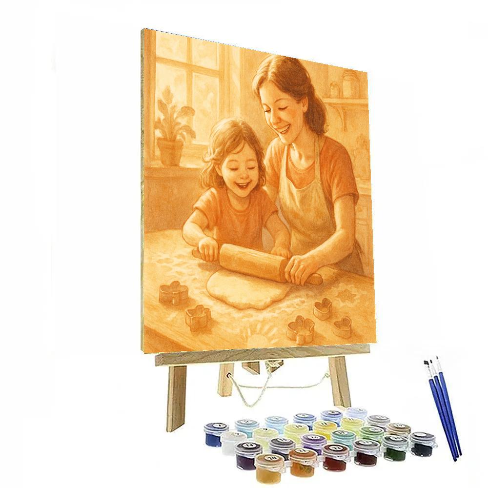 Mother And Child Baking Sunrise paint by numbers