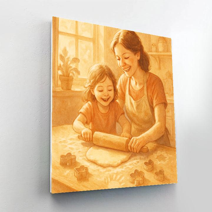 Mother And Child Baking Sunrise paint by numbers