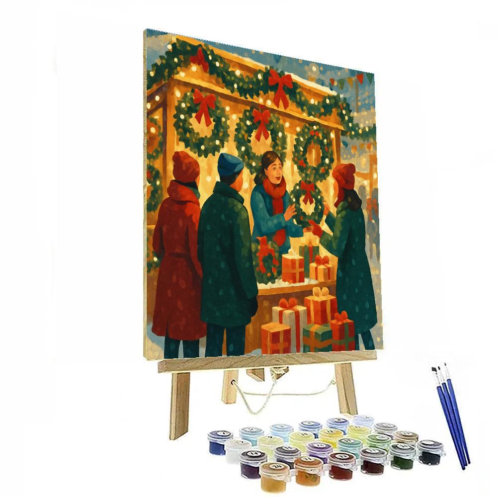 Holiday Market Merriment DIY paint by numbers