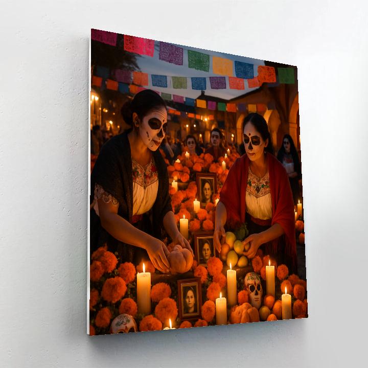 Day Of The Dead Public Altar Mexico Numbered painting kits