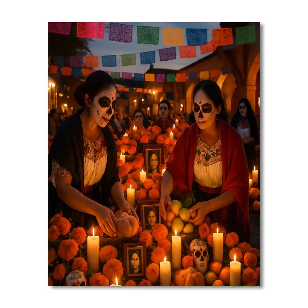 Day Of The Dead Public Altar Mexico Numbered painting kits