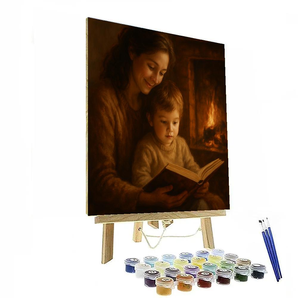 Quiet Reading By The Fireside Numbered painting kits