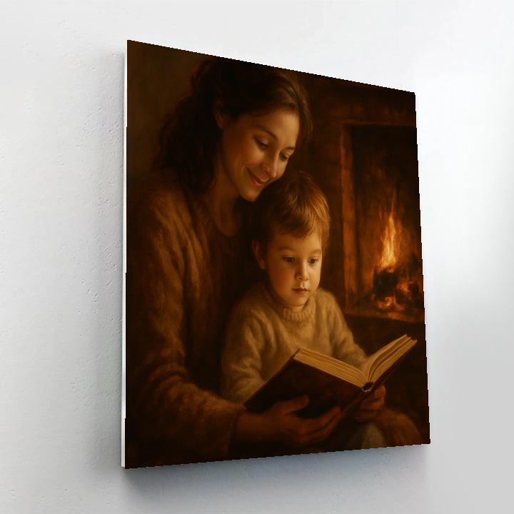 Quiet Reading By The Fireside Numbered painting kits