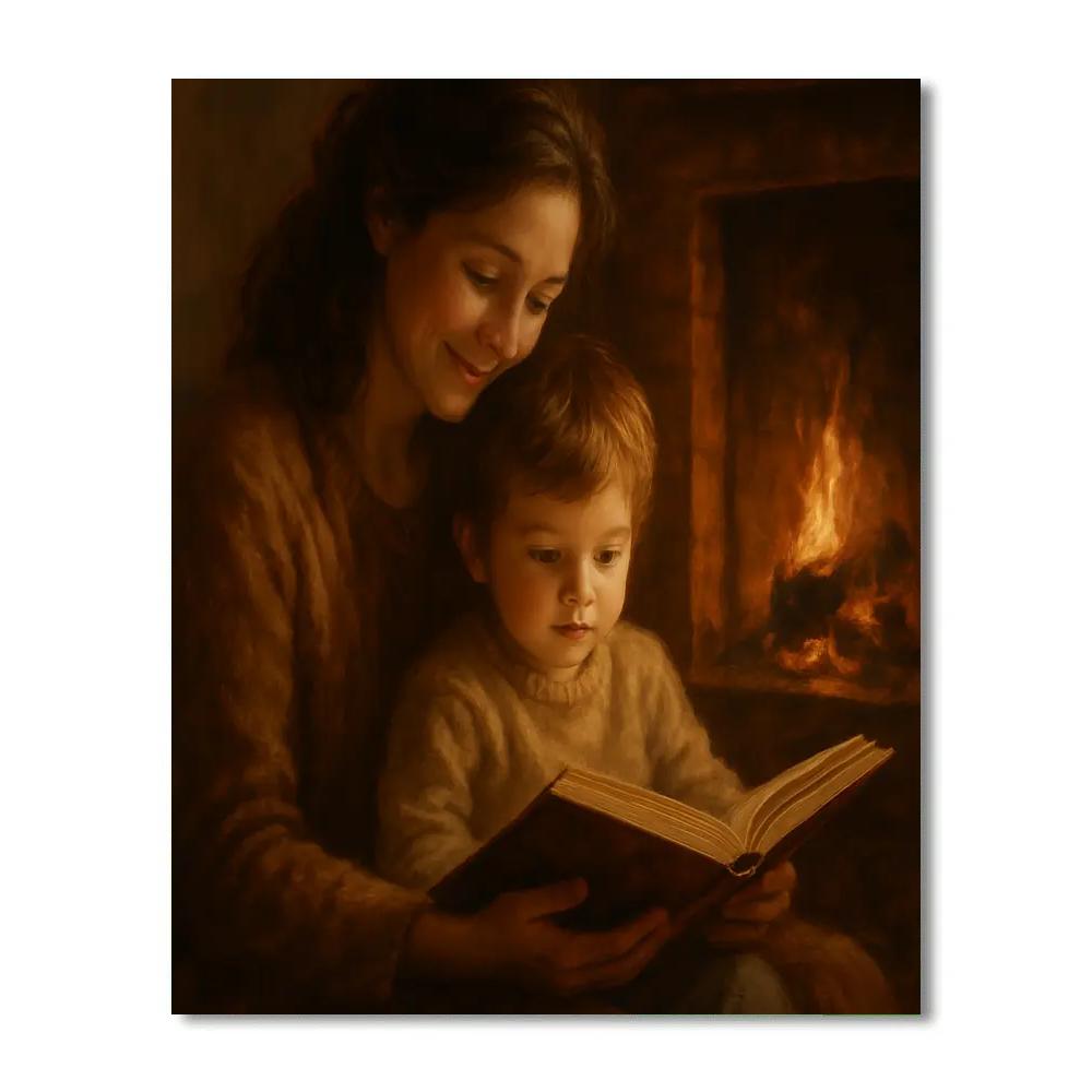 Quiet Reading By The Fireside Numbered painting kits