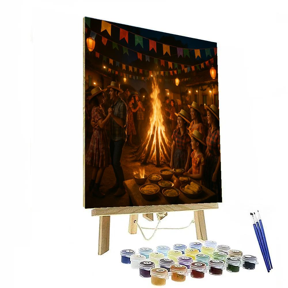 Brazil Festa Junina Bonfire Night Number painting