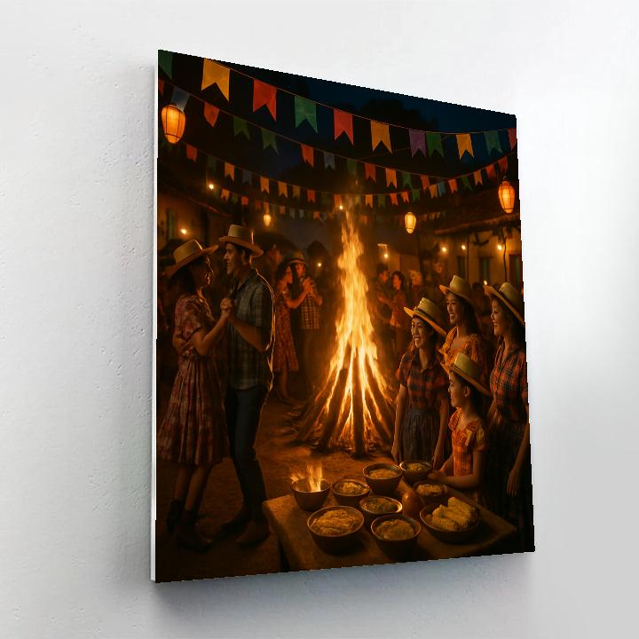 Brazil Festa Junina Bonfire Night Number painting