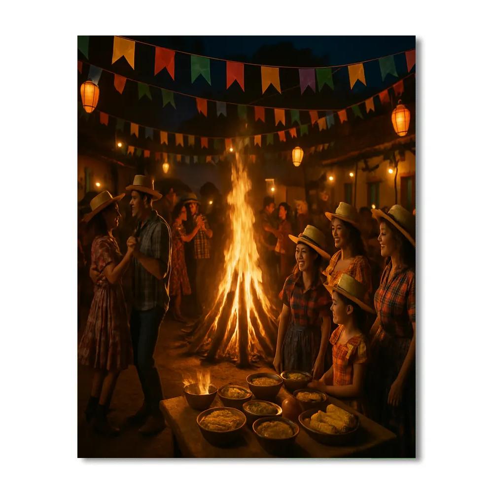 Brazil Festa Junina Bonfire Night Number painting