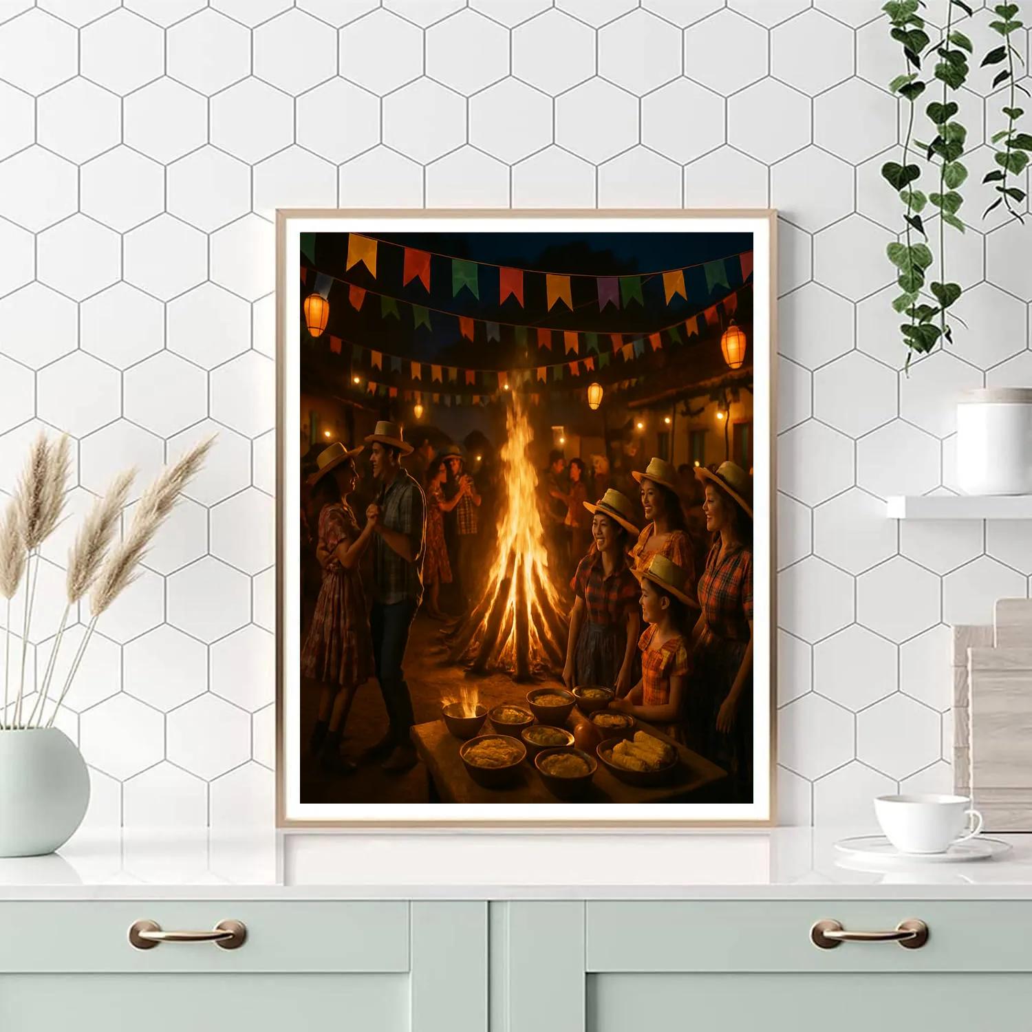 Brazil Festa Junina Bonfire Night Number painting