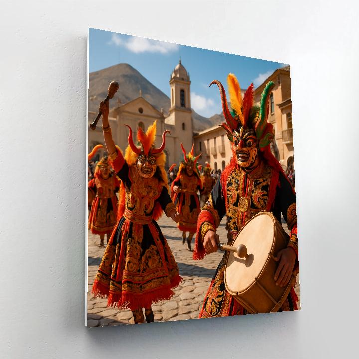 Carnaval De Oruro Bolivia Folk Dances Numbered painting kits