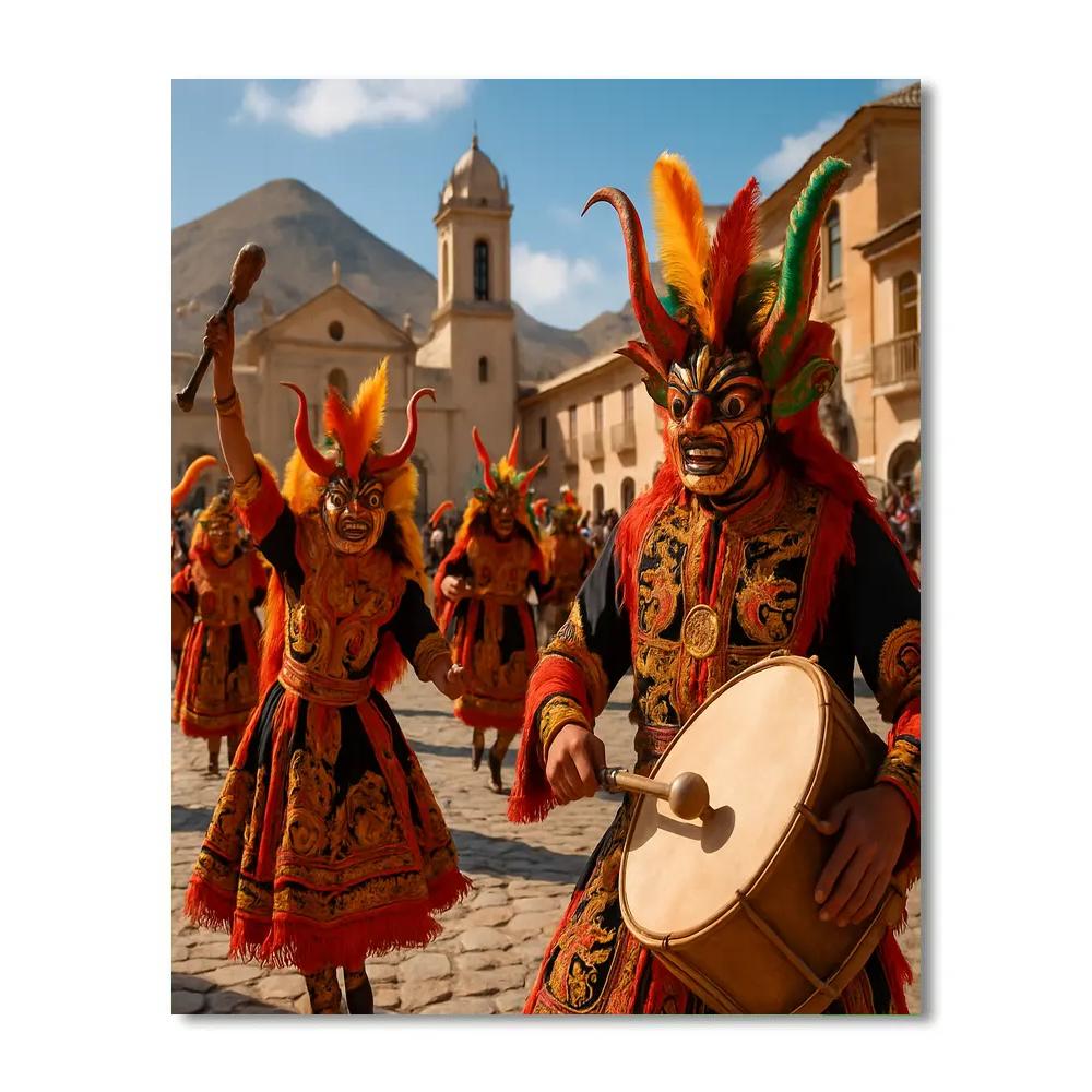 Carnaval De Oruro Bolivia Folk Dances Numbered painting kits