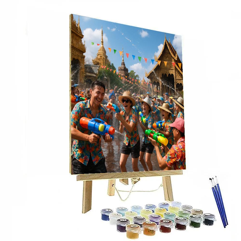 Songkran Water Festival Thailand Number painting