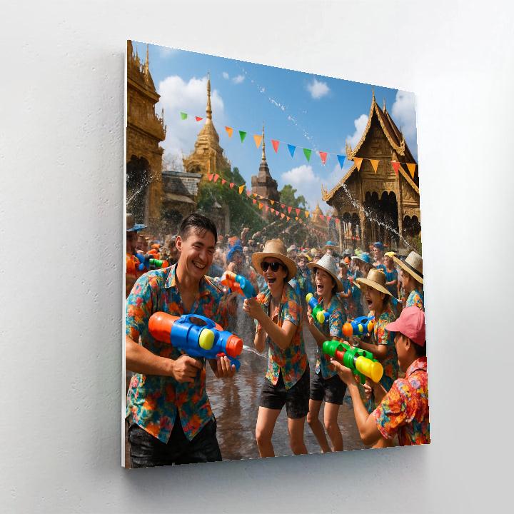 Songkran Water Festival Thailand Number painting