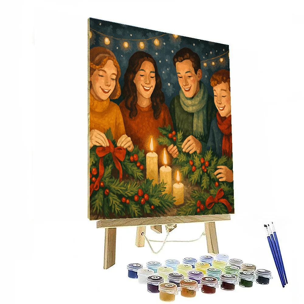 Winter Garland Whisper paint by numbers