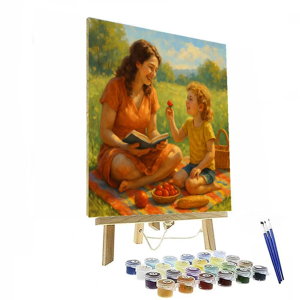 Picnic And Storytelling In The Meadow Paint by numbers kits