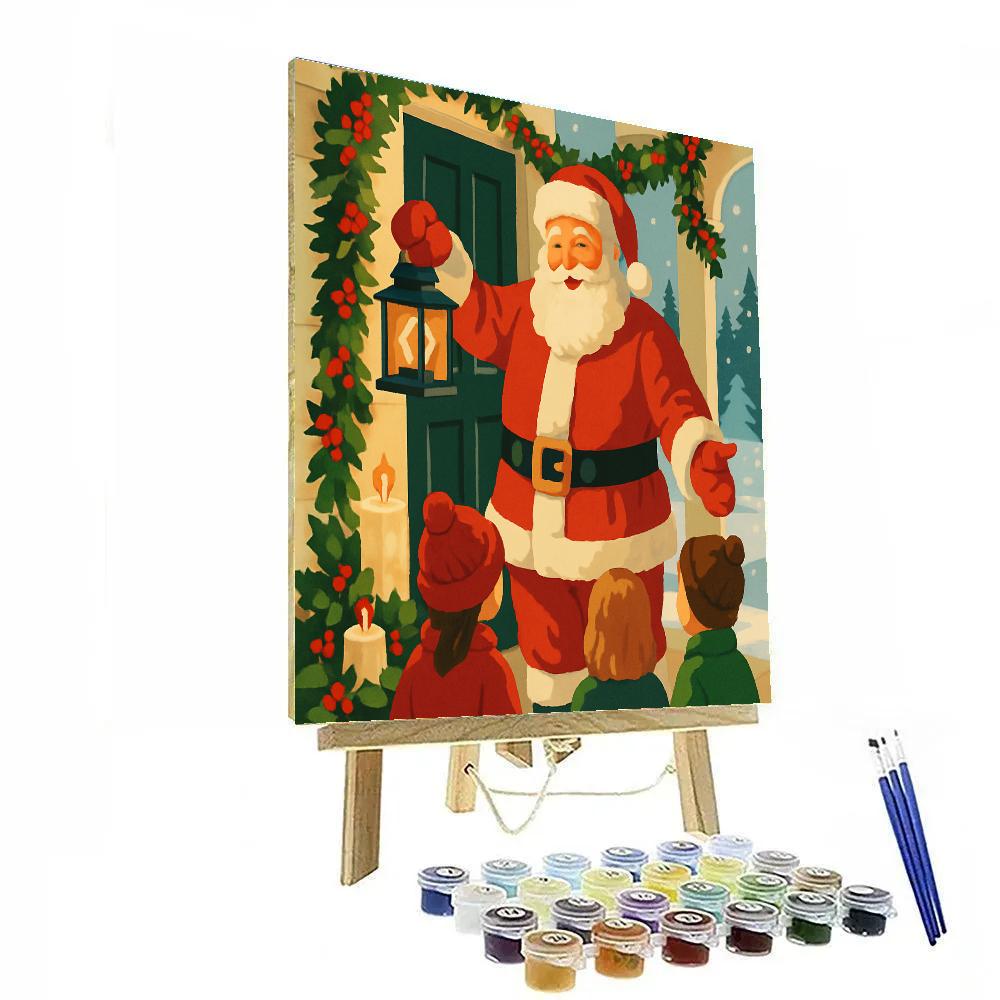 Santa’s Cozy Porch Paint by numbers art