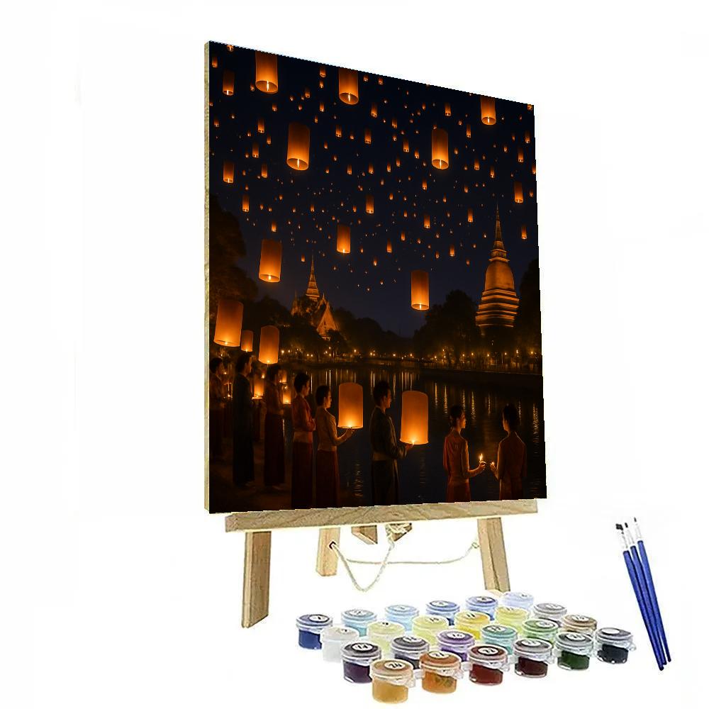 Lantern Festival Chiang Mai Thailand Painting by numbers kit