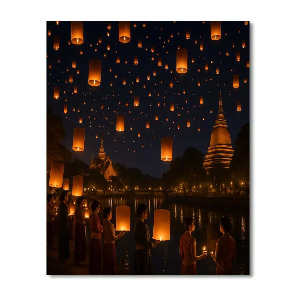 Lantern Festival Chiang Mai Thailand Painting by numbers kit
