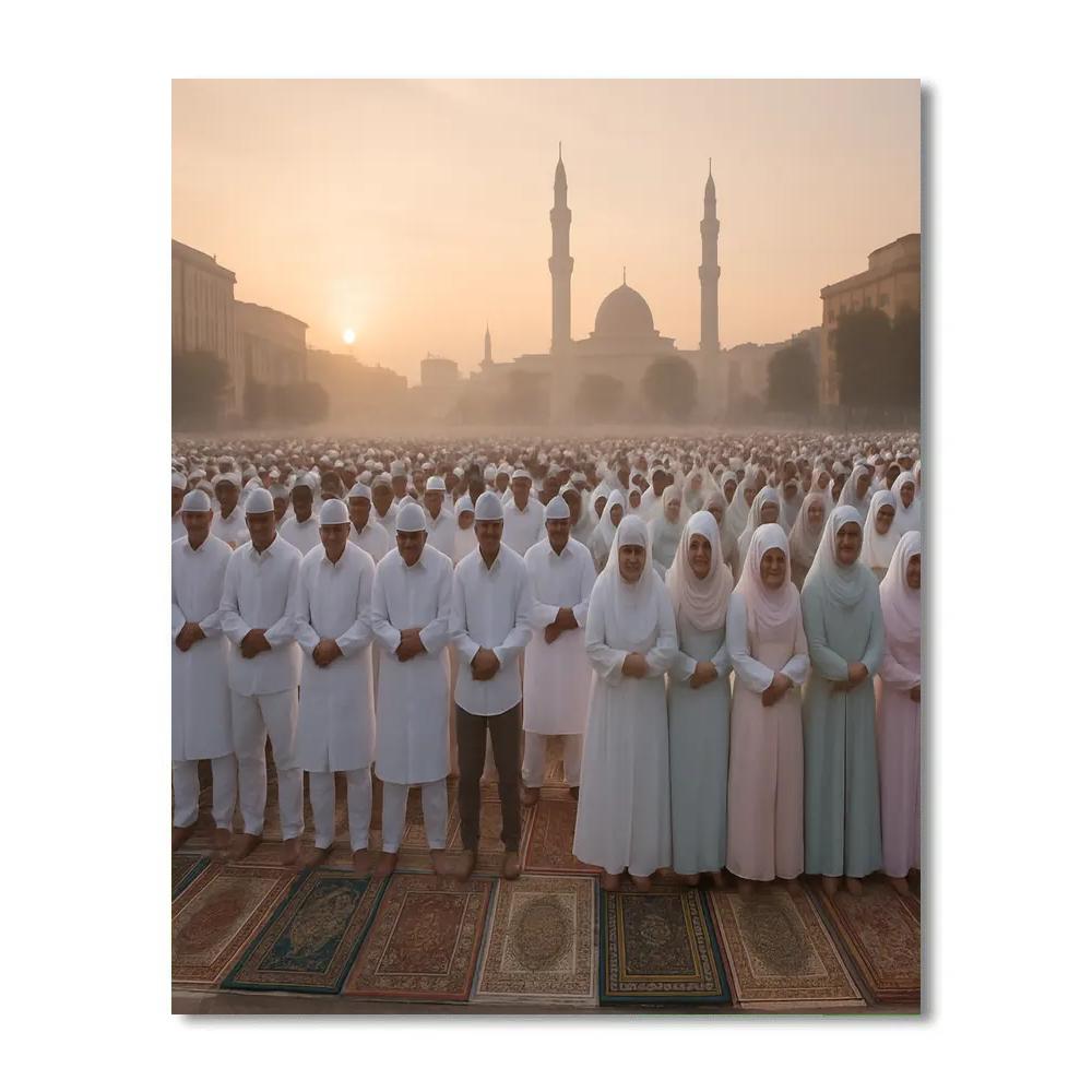 Eid Al-Fitr Morning Prayer Gathering Paint by numbers kits