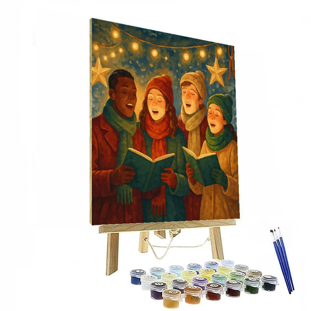 Twinkling Night Carolers DIY paint by numbers