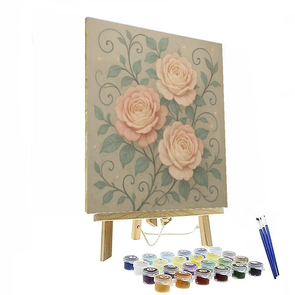 Floral Moonrise Tapestry paint by numbers