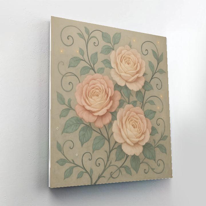 Floral Moonrise Tapestry paint by numbers