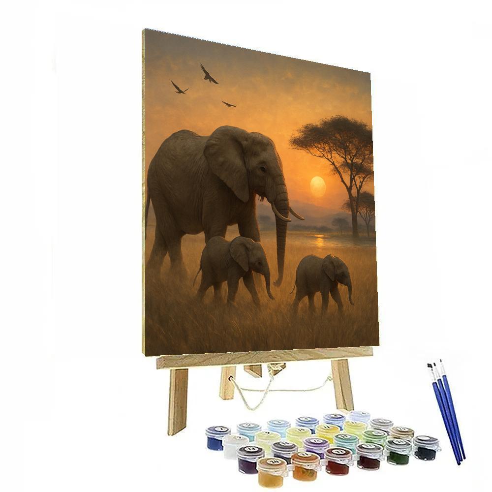 Elephant Savannah Reverie paint by number