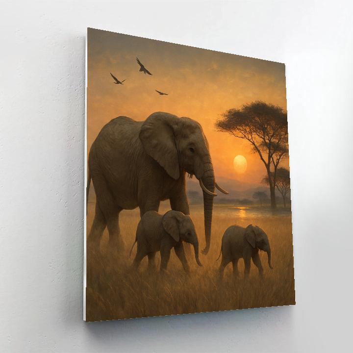 Elephant Savannah Reverie paint by number