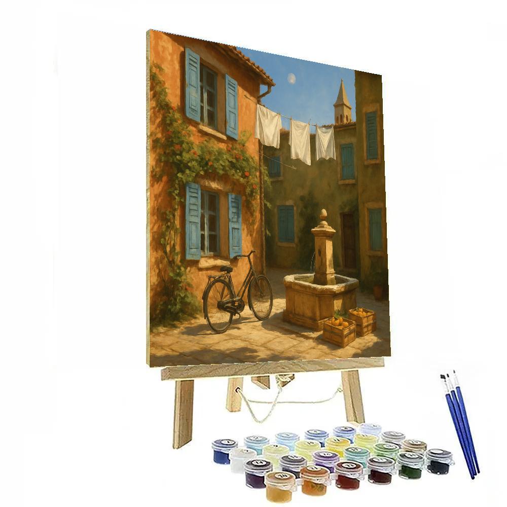 Italy Sunlit Courtyard Number painting