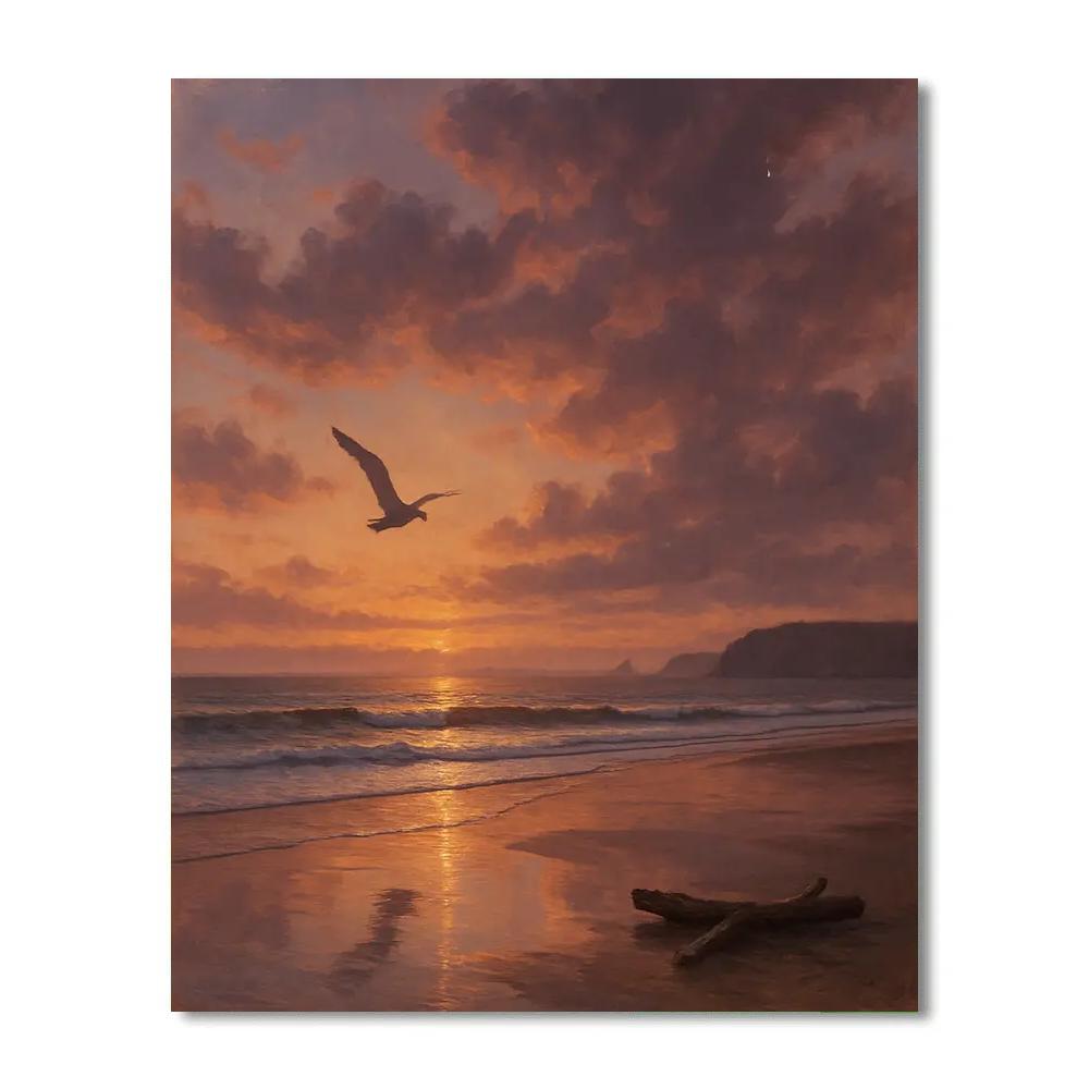 Sunset Ember Shoreline Painting by numbers kit