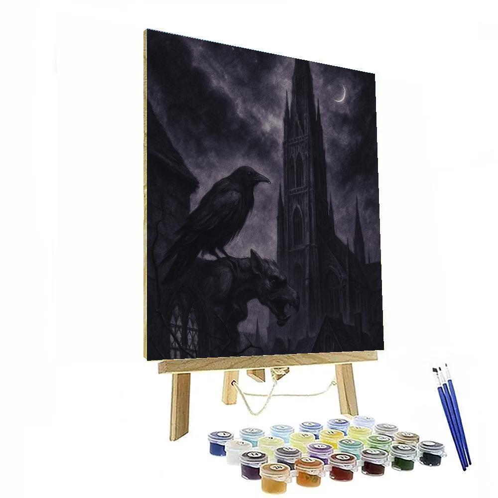 Gothic Raven Spire paint by number