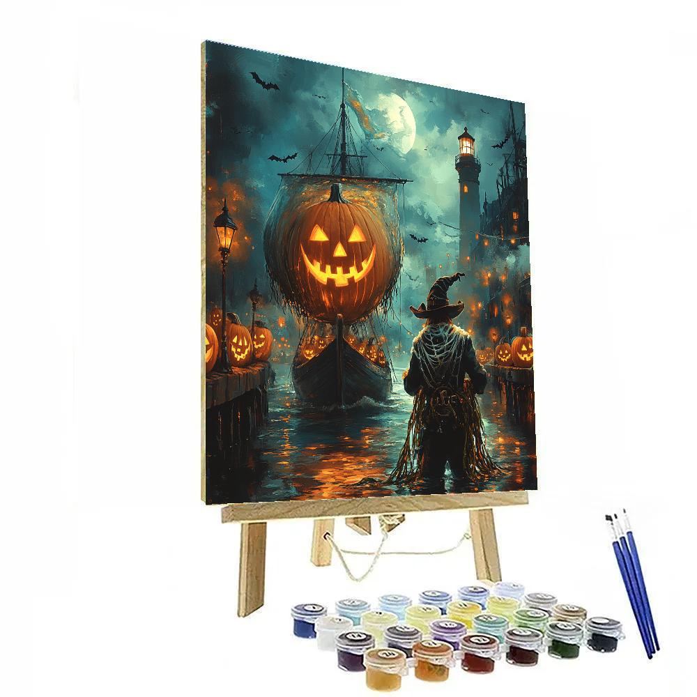 Lantern Ship Of The Pumpkin Harbor DIY paint by numbers