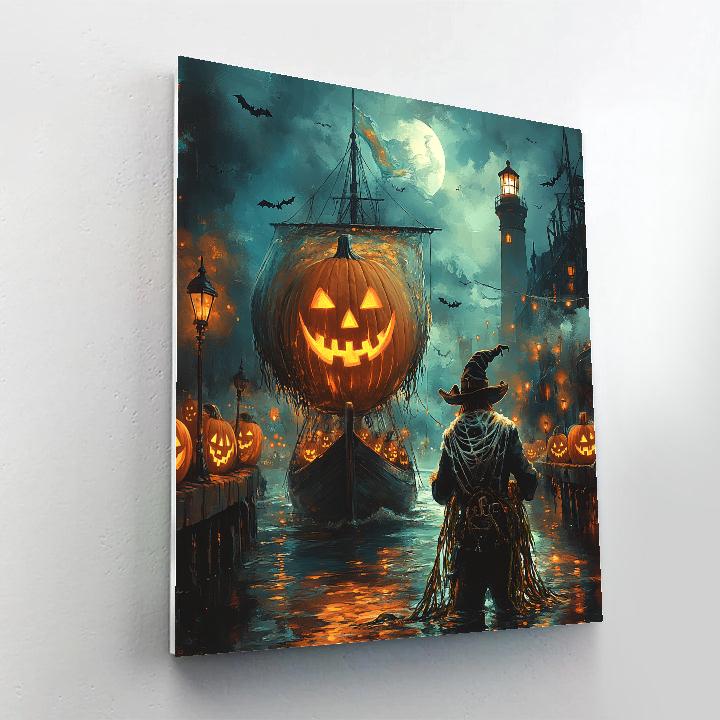 Lantern Ship Of The Pumpkin Harbor DIY paint by numbers