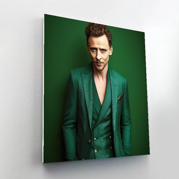 Tom Hiddleston: Mischief In Emerald Threads Painting by numbers kit