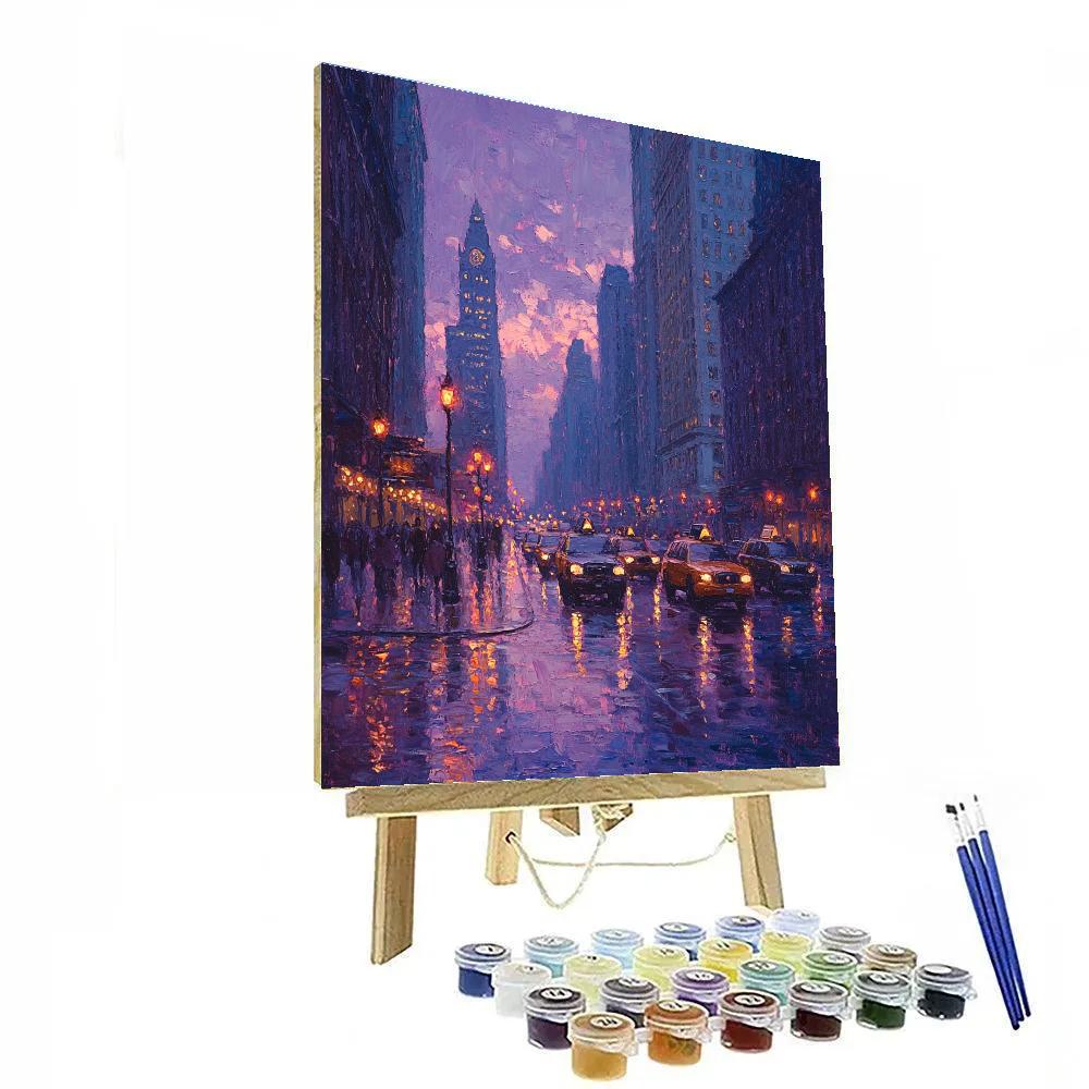 Monet Inspired Citylights At Dusk Painting by numbers kit
