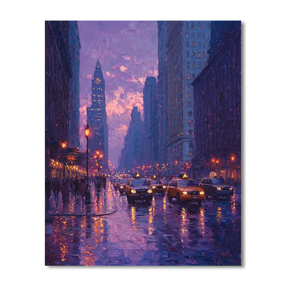 Monet Inspired Citylights At Dusk Painting by numbers kit