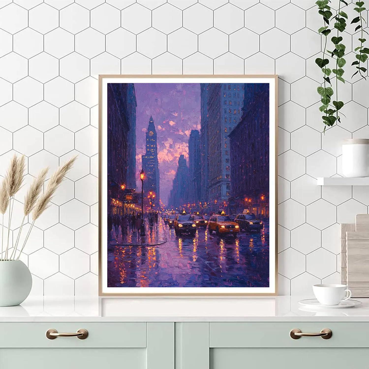 Monet Inspired Citylights At Dusk Painting by numbers kit