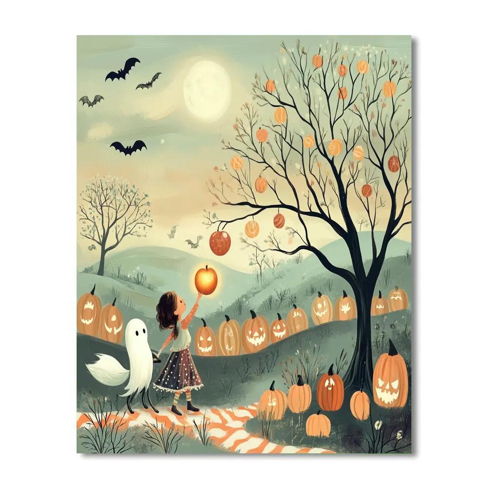Midnight Orchard Of Candy Trees painting number kit