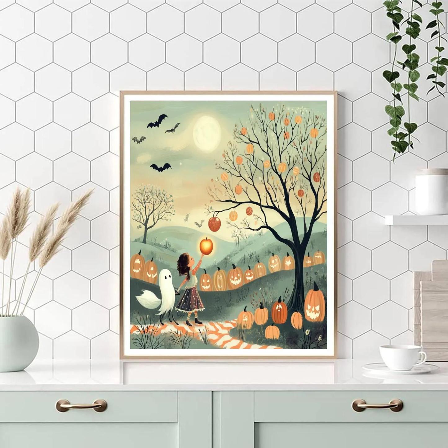 Midnight Orchard Of Candy Trees painting number kit