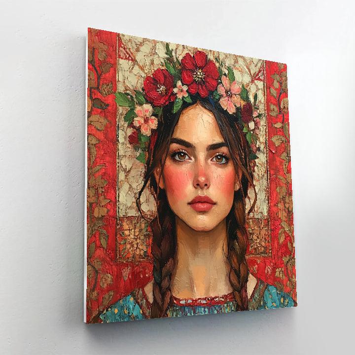Frida Kahlo Inspired Flowered Self Portrait Paint by numbers art