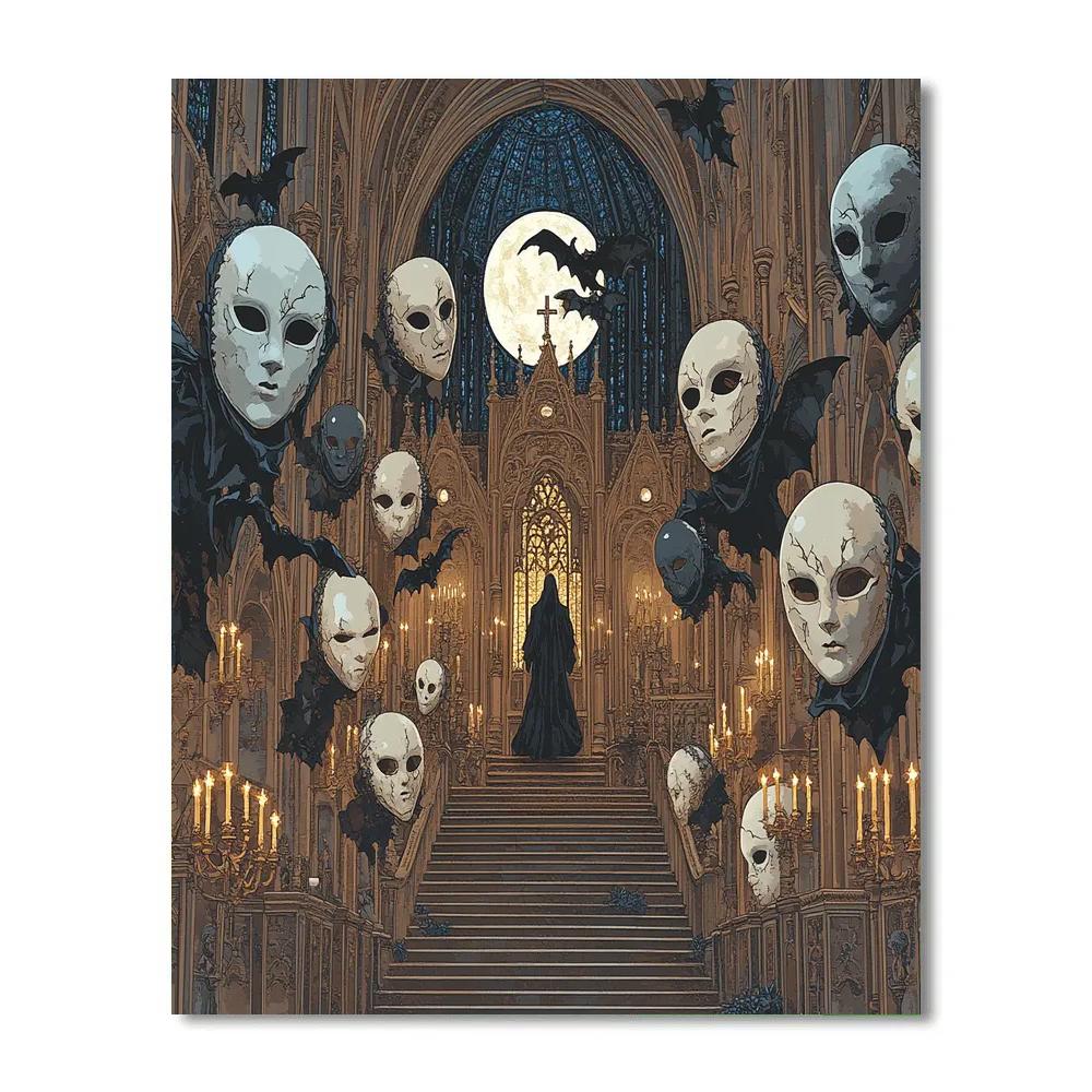 Cathedral Of Whispering Masks Painting by numbers kit