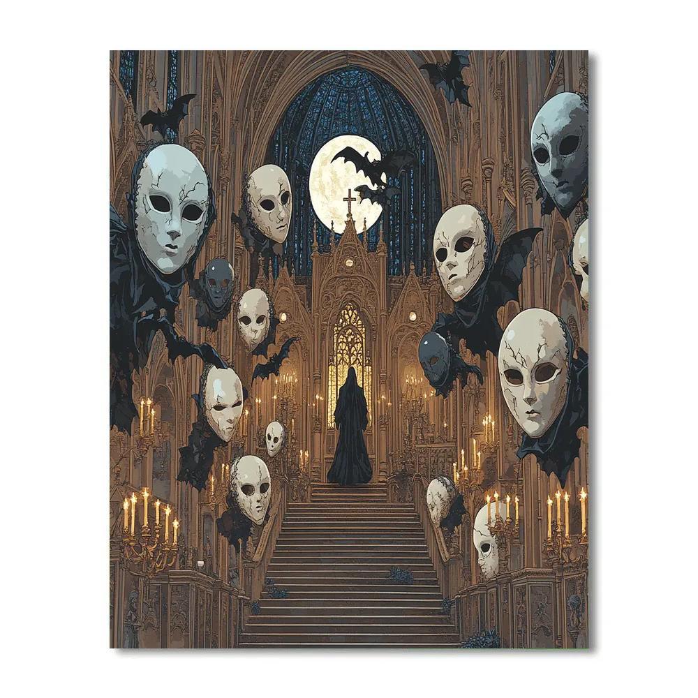 Cathedral Of Whispering Masks Painting by numbers kit