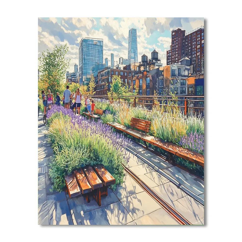 The High Line Elevated Park In Manhattan Paint by numbers art