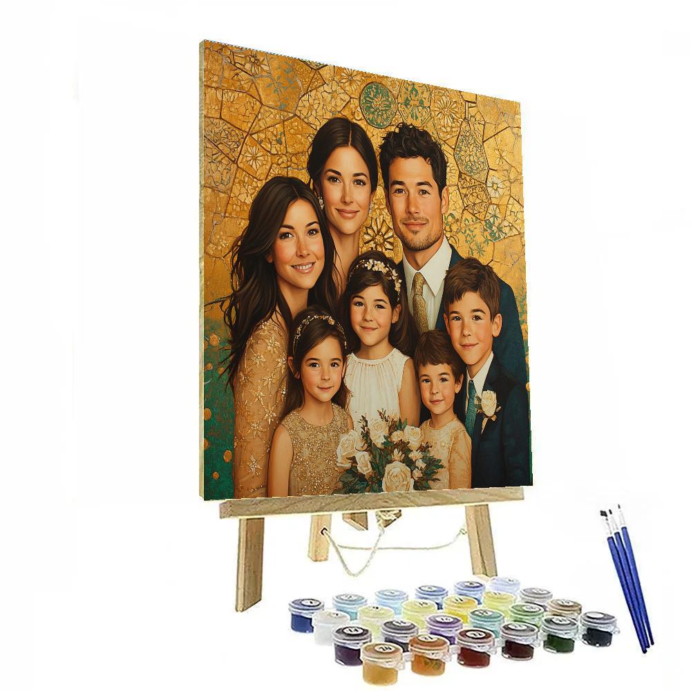 Gustav Klimt Inspired Family In Gold DIY paint by numbers