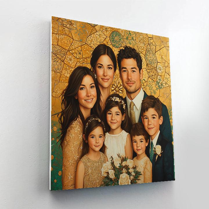 Gustav Klimt Inspired Family In Gold DIY paint by numbers