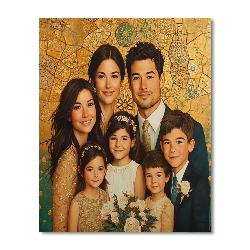 Gustav Klimt Inspired Family In Gold DIY paint by numbers