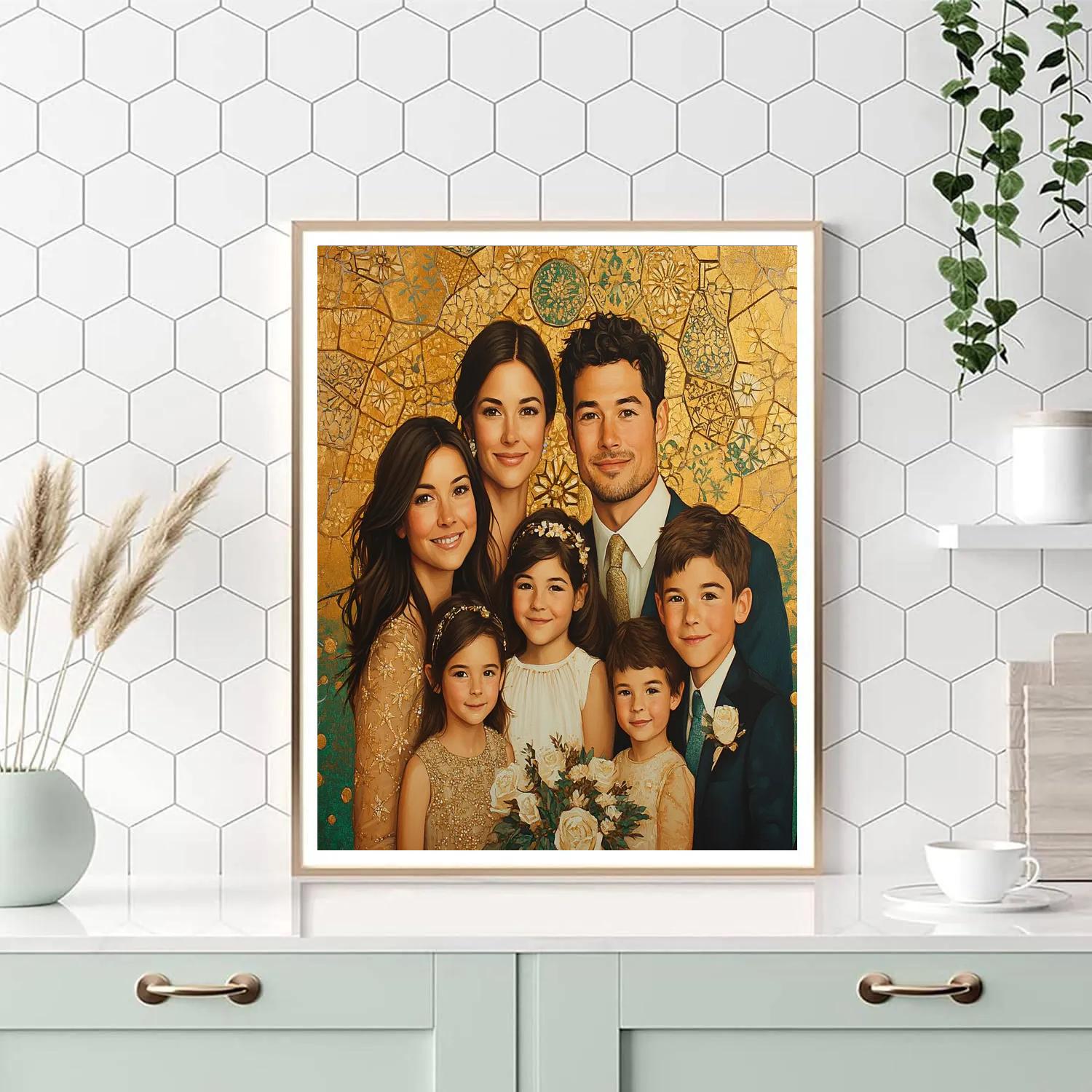 Gustav Klimt Inspired Family In Gold DIY paint by numbers