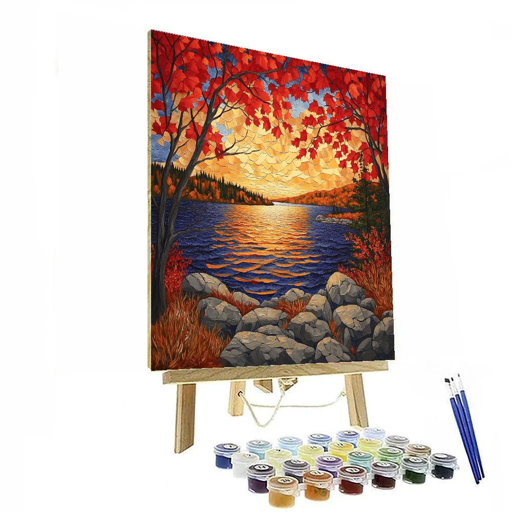 A.Y. Jackson Inspired Algoma Maple Screen DIY paint by numbers